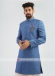 Blue Silk Indo-Western For Wedding